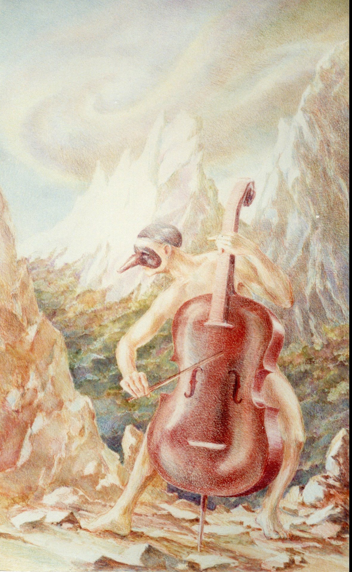 Le violoncelle 62 x 39 cm  